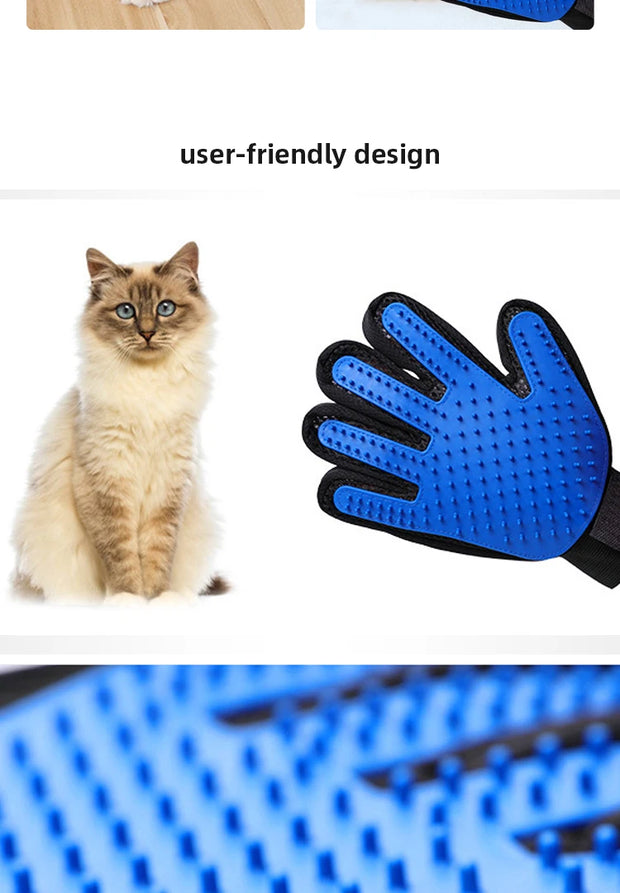 Silicone Pet Hair Remover Gloves – Cat &amp; Dog Grooming, Bathing, and Massage Brush for Easy Hair Removal