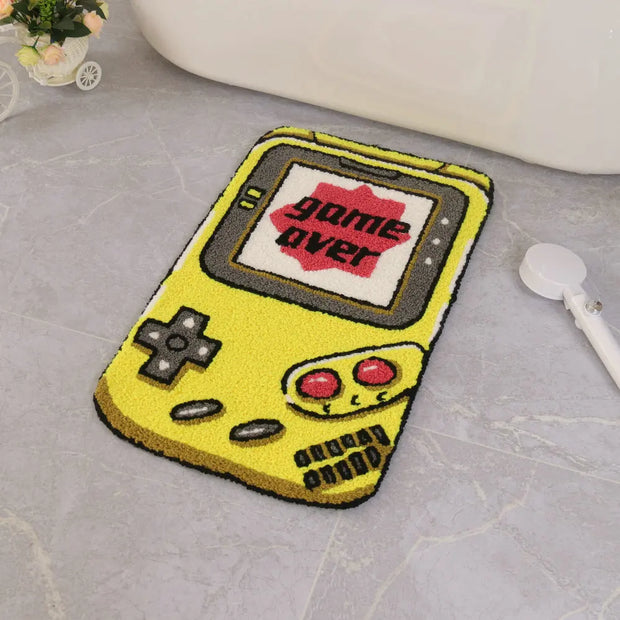 Retro Portable Handheld Game Console Rug – Kids Game Shape Carpet, Non-Slip, Soft & Absorbent