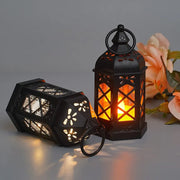 Retro Desktop Lamp – Hexagonal LED Wind Lamp, Portable Candle Light Lantern, Creative Home Decor Gift, Small Horse Lamp