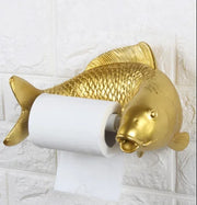 Gold Carp Roll Paper Rack - Synthetic Resin Paper Holder for Toilet, Bathroom & Kitchen