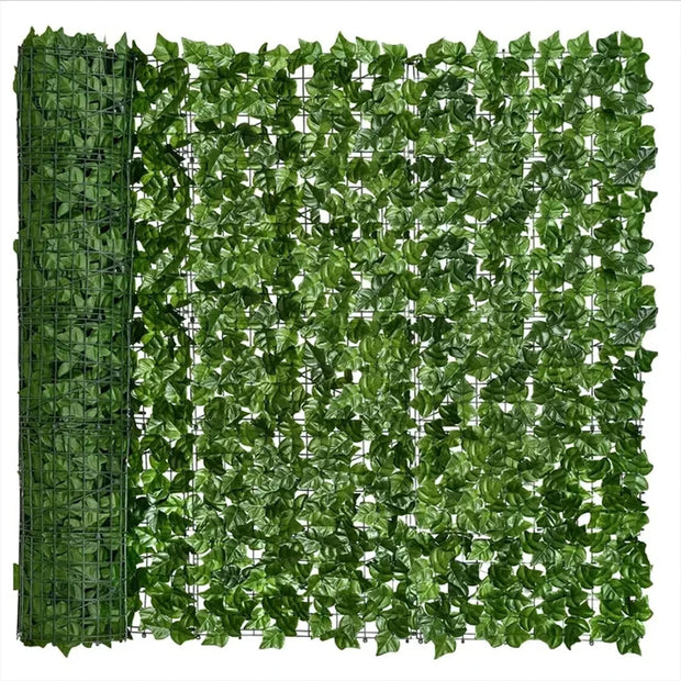 50x200cm Artificial Ivy Hedge Fence – Green Leaf Privacy Screen for Home, Outdoor Garden, Balcony Decoration