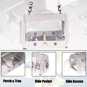 Halinfer Transparent Bird Carrier Backpack – See-Through Carrier for Parrots, Cockatiels, and Small Animals