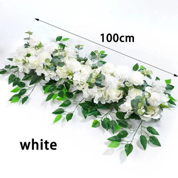 100cm DIY Wedding Flower Wall Decor – Silk Peony & Rose Artificial Flower Arrangement for Backdrop, Arch Decoration