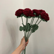 1PC Artificial Knitted Rose Bouquet - Modern Elegance for Home Décor, Weddings & Special Occasions