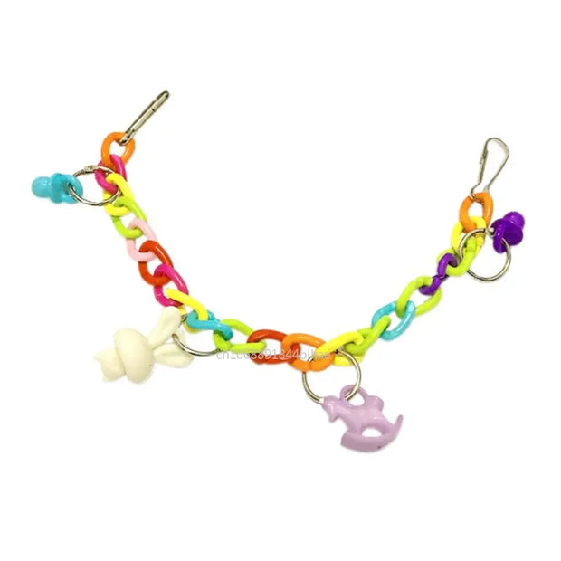 Colorful Acrylic Bird Swing Toy – Chewing &amp; Training Play for Parrots and Cockatiels