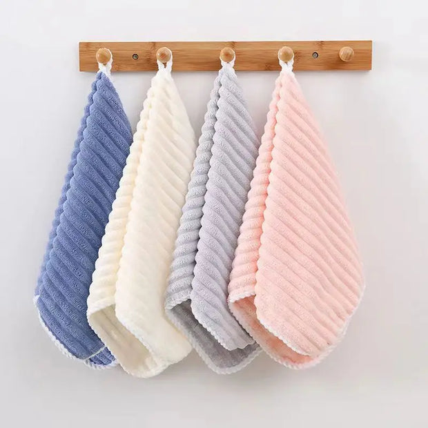 KAMAO Striped Velvet Coral Velvet Bath Towel - Quick Drying, Soft and Absorbent