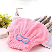 NoEnName Coral Fleece Shower Cap – Quick-Dry Hair Hat, Eco-Friendly, Plush Material