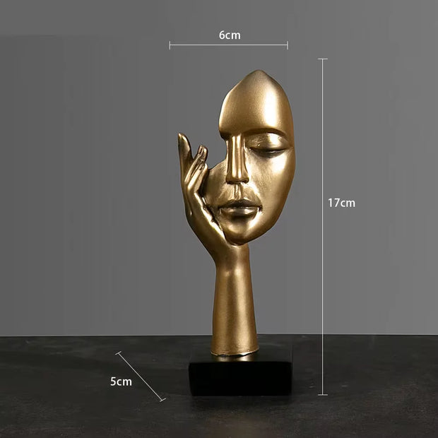 Resin Abstract Mask Statue – European Miniature Figurine for Home, Office, Study, Desk Decor Gift