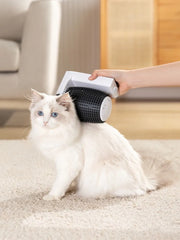 Smart Cat Brush – Automatic Rotating Self-Grooming Wall Corner Massager with USB Charge, Interactive Catnip Toy, Soft Silicone Brush