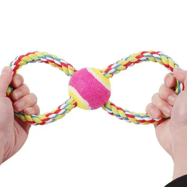 Durable Cotton Cord and Rubber Chew Toys for Dogs - Interactive Balls and Ropes