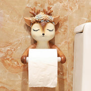 Title: Fawn Roll Paper Tissue Box - Cute Vinyl Tissue Canister for Home Decor