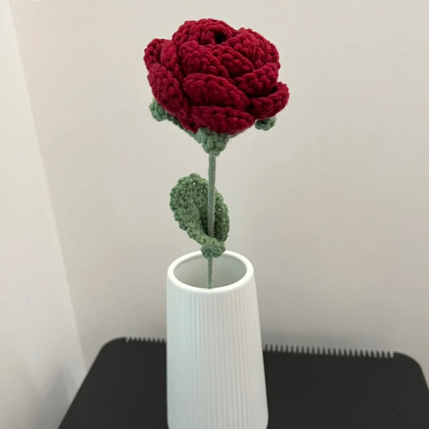 1PC Artificial Knitted Rose Bouquet - Modern Elegance for Home Décor, Weddings & Special Occasions