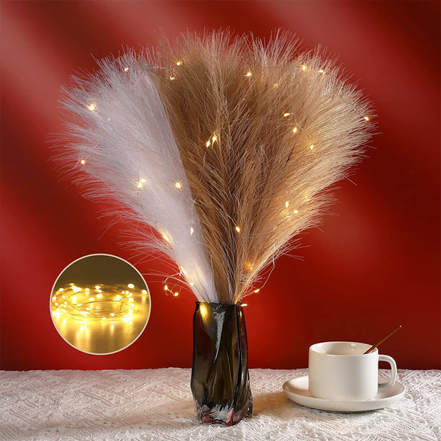 10PCS 55CM Fluffy Pampas Grass – Boho Wedding, Party & Home Decor Artificial Flowers