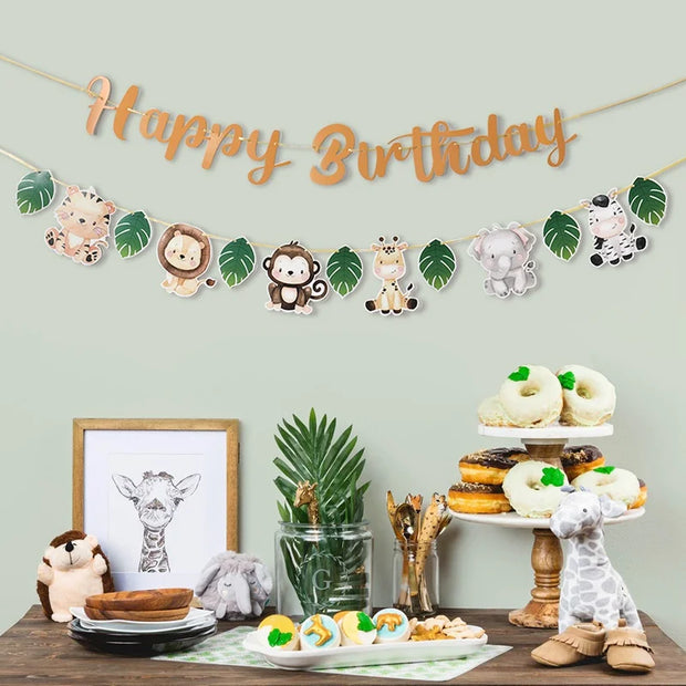 Jungle Animals Honeycomb Decorations – Safari Themed Party Supplies for Birthday, Baby Shower, Wild One, Kids & Gender Reveal