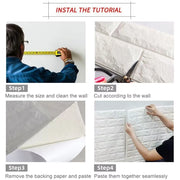 Self-Adhesive 3D Foam Brick Wall Stickers – Waterproof Retro PVC Wallpaper for Living Room, Bedroom, and TV Background