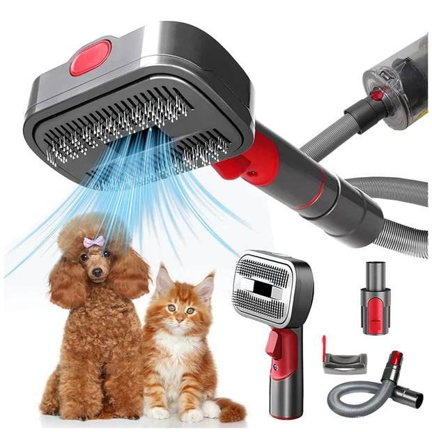 Dyson Pet Grooming Kit – Compatible with V7, V8, V10, V11, V12, V15 – Vacuum Brush Attachments for Dog & Cat Grooming with Extendable Hose