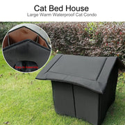 Foldable Waterproof Cat House - Winter Warm Insulated Bed for Outdoor Cats & Small Dogs