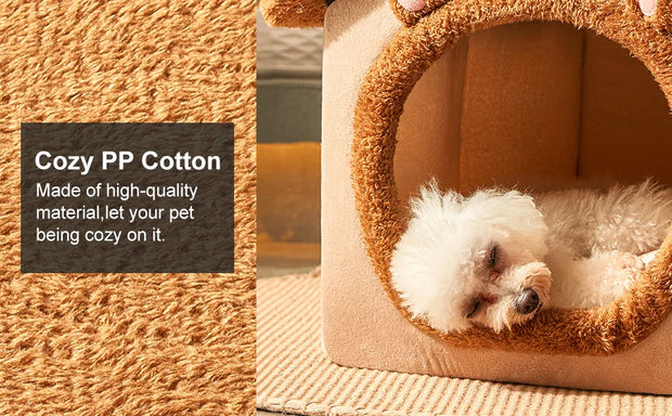 Cozy Cotton Pet House - Warm Indoor Bed for Cats and Dogs