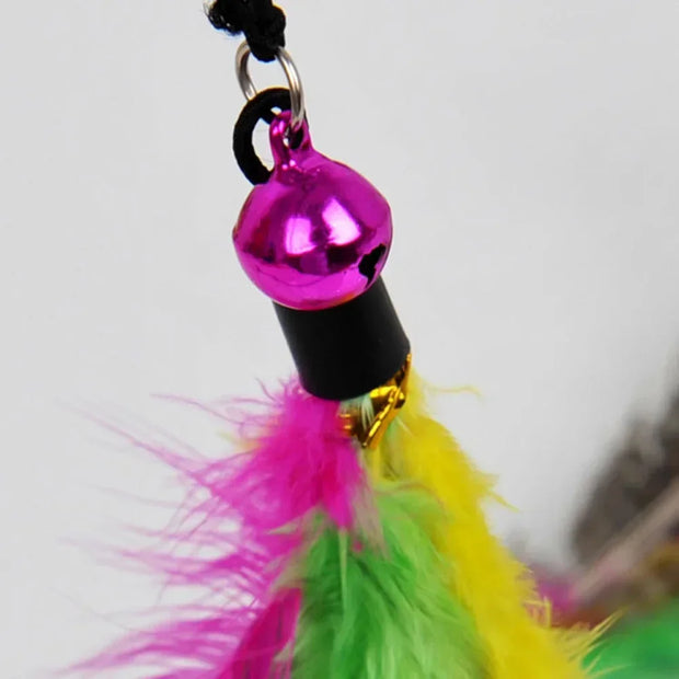 Interactive Feather Cat Toy Rod with Bell – Plastic Teaser for Exercise and Play