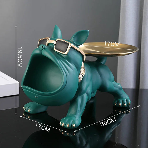 BulldogFigurine Dog Statue Storage Box – Resin Animal Ornament, Home Decor, Puppy Sculpture