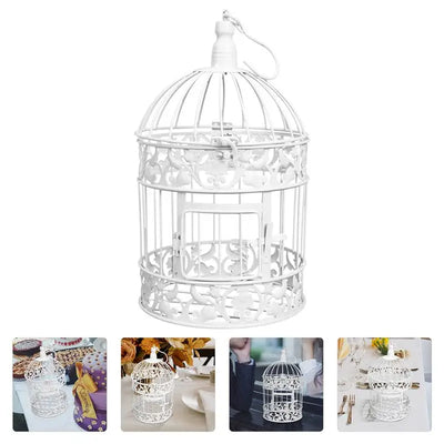 Decorative Iron Birdcage Lantern – Vintage Metal Bird Cage Candle Holder, Shabby Chic Wedding Decor