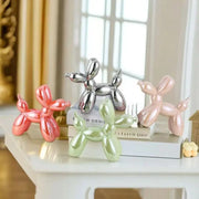 11cm Mini Ceramic Balloon Dog Ornament – Creative Sculpture, Modern Home Decor, Office Accessory, Gift