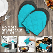 Premium Cotton Oven Gloves with Non-Slip Grip Special for BBQ Baking Cooking