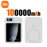 Xiaomi Mijia 100,000mAh Magnetic Qi Wireless Charger Power Bank – 22.5W Fast Charging for iPhone, Samsung, Huawei