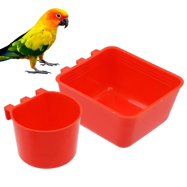 Bird Feeder Cup – Stainless Steel Hanging Feeding Box for Birds, Pigeons, Parrots, and More