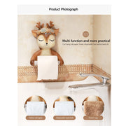 Title: Fawn Roll Paper Tissue Box - Cute Vinyl Tissue Canister for Home Decor