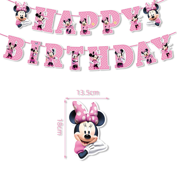 Minnie Mouse Birthday Party Supplies – Disposable Tableware, Balloons, Cups, Plates, Tablecloth, Baby Shower Decorations