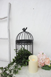 Modern Iron Wrought Metal Birdcage - White Hanging Flowerpot for Succulent Plants