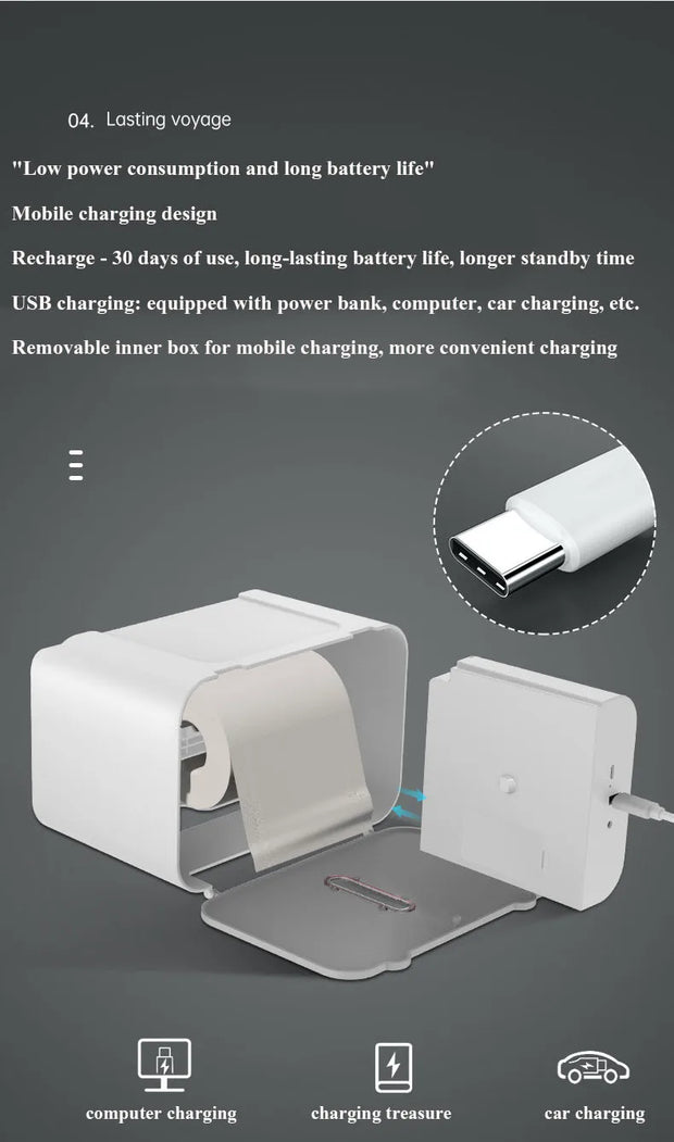 Intelligent Induction Tissue Box - Automatic Electric Toilet Paper Dispenser