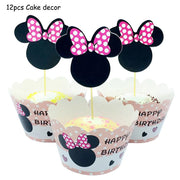 Minnie Mouse Birthday Party Supplies – Disposable Tableware, Balloons, Cups, Plates, Tablecloth, Baby Shower Decorations