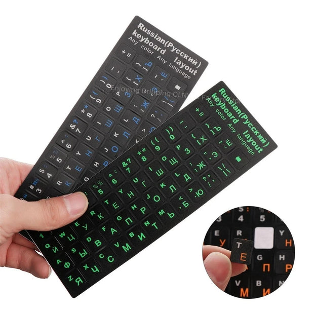 Waterproof Russian Keyboard Stickers – Transparent PVC Letter Stickers for Laptop & Desktop Keyboards