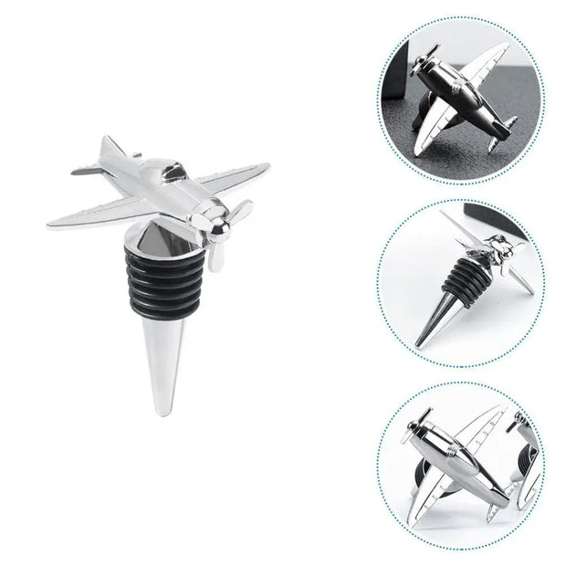 Airplane-Shaped Wine Bottle Stopper - Vacuum Sealer & Reusable 3D Cork for Wine & Beer