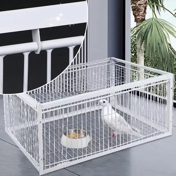 AutoTrap Bird Cage - Humane One-Way Entry Trap for Bird Control, Durable Iron Construction