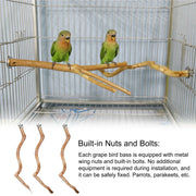 Natural Wooden Bird Perch – Parrot Stand &amp; Cage Accessory