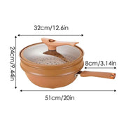 Ceramic Wok with Lid – Non-Stick, Multi-Functional Cooking Pan