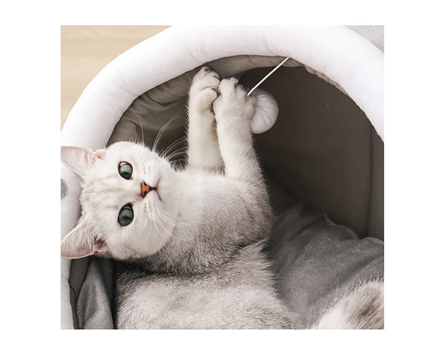 Soft Plush Cat Bed House - Washable Kitten Lounger, Small Dog Tent & Cave Mat for Cats & Puppies | Luxe Home & Pet Co.