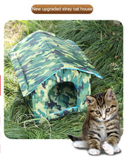 Outdoor Waterproof Cat House – Foldable Oxford Fabric Shelter for Stray Cats & Small Dogs