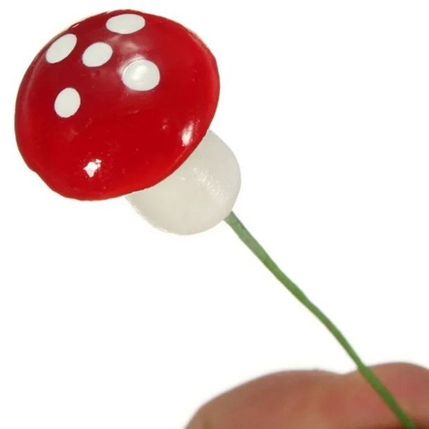 Miniature Mushroom Decor – 10/50/100pcs Fairy Garden Resin Crafts, Moss Terrarium Artificial Plant Stakes