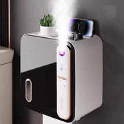 Wall Mounted Toilet Tissue Box with Intelligent Induction Aromatherapy - No Punching Required, USB Charging