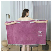 Wearable Bath Towel Wrap - Coral Fleece Absorbent Bath Skirt for Women