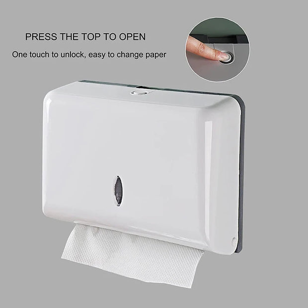 Wall Mounted Punch-Free Plastic Tissue Box – Bathroom and Kitchen Paper Dispenser