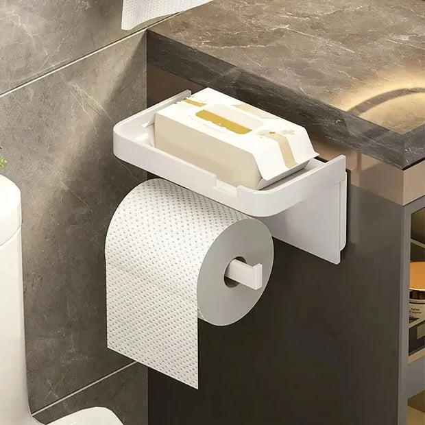 HOMEFISH Plastic Tissue Holder – Compact &amp; Versatile Wall-Mounted Organizer