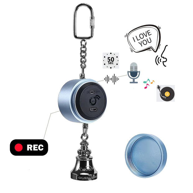 Voice Recordable Bird Toy with Metal Bell – Interactive Training & Play for Parrots, Cockatiels, and More