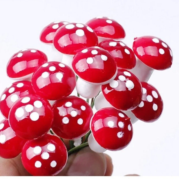 Miniature Mushroom Decor – 10/50/100pcs Fairy Garden Resin Crafts, Moss Terrarium Artificial Plant Stakes