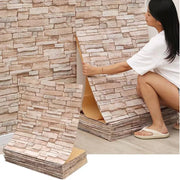 Self-Adhesive 3D Foam Brick Wall Stickers – Waterproof Retro PVC Wallpaper for Living Room, Bedroom, and TV Background