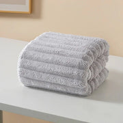 KAMAO Striped Velvet Coral Velvet Bath Towel - Quick Drying, Soft and Absorbent